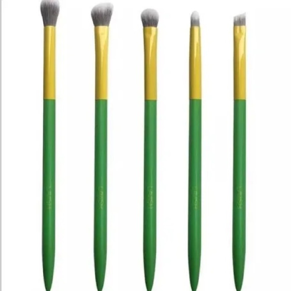 Lavish Green and Gold Makeup Brush Set